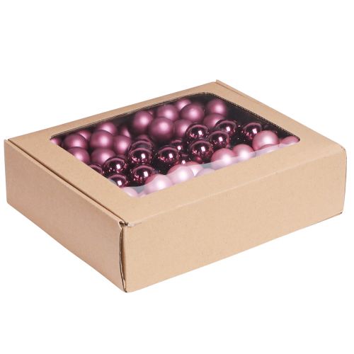 Floristik24 Decoração de Natal espelho bagas rosa Ø25mm 140 un