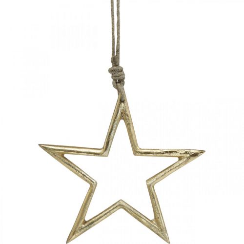 Itens Estrela de decoração de natal, decoração do advento, pingente de estrela dourada B15.5cm