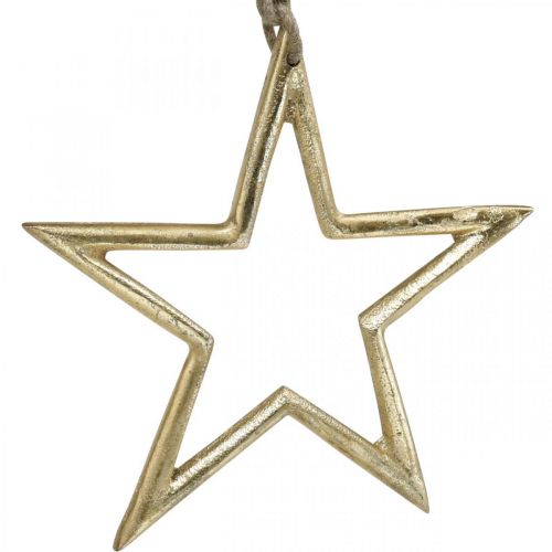 Itens Estrela de decoração de natal, decoração do advento, pingente de estrela dourada B15.5cm