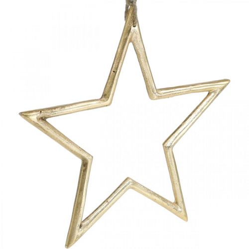 Itens Estrela de decoração de natal, decoração do advento, pingente de estrela dourada B24.5cm