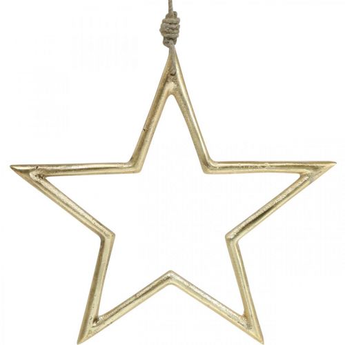 Itens Estrela de decoração de natal, decoração do advento, pingente de estrela dourada B24.5cm