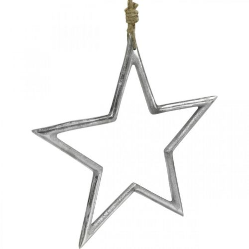 Itens Estrela de decoração de natal, decoração do advento, pingente de estrela prata W24.5cm