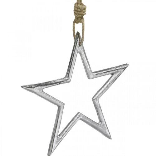 Itens Estrela de decoração de natal, decoração do advento, pingente de estrela prata W15,5cm