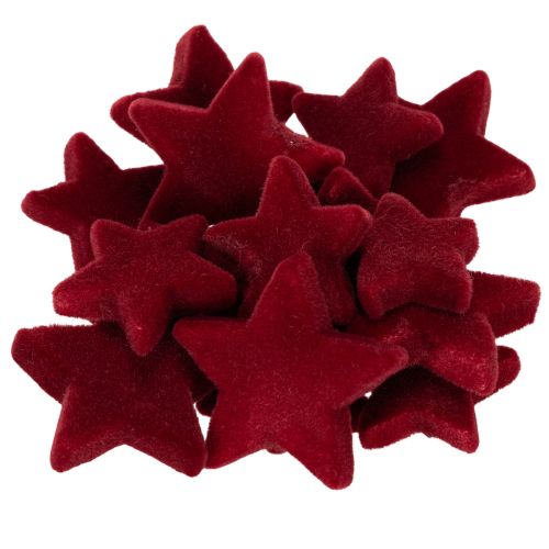 Decorações de Natal, estrelas, flocadas na cor bordô, decoração de mesa, 4-5 cm, 40 peças comprar | Floristik24.pt