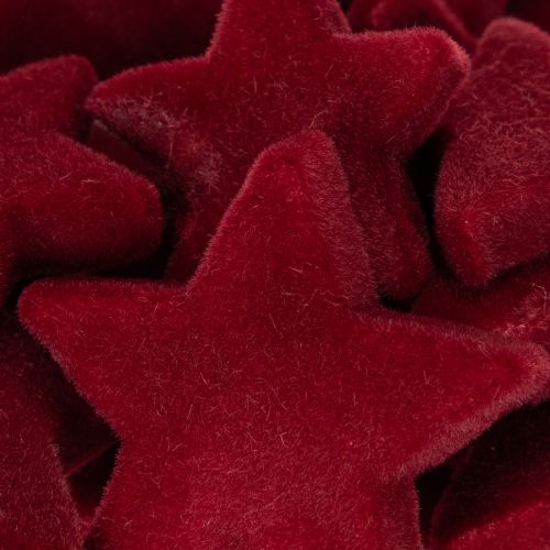 Decorações de Natal, estrelas, flocadas na cor bordô, decoração de mesa, 4-5 cm, 40 peças | Floristik24.pt