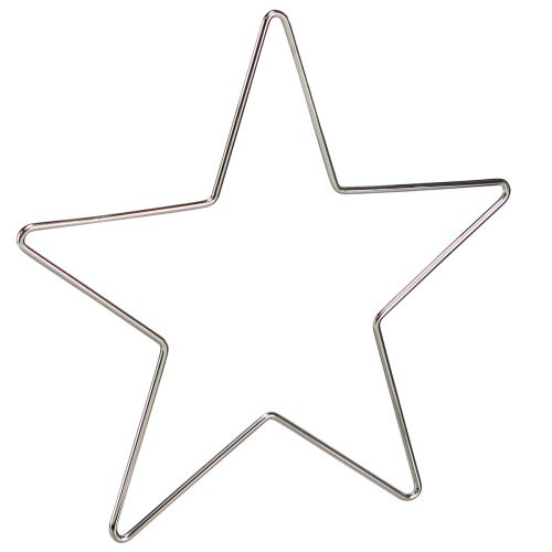 Itens Estrelas de decoração de Natal para pendurar metal prateado 20cm 6 un