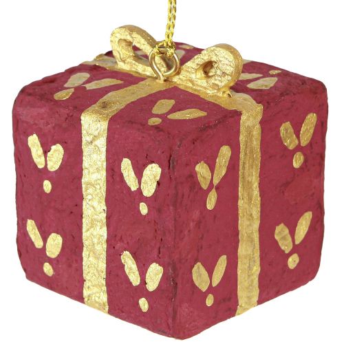 Itens Decoração de Natal para pendurar papel machê de presente 6 cm 3 unidades