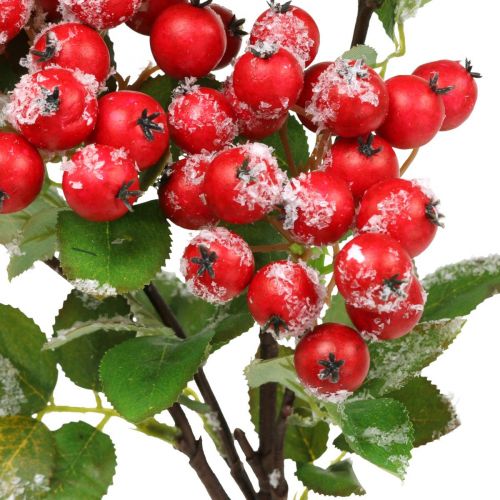 Itens Ramos de Natal com frutos vermelhos, decoração de inverno, harpberry vermelho nevado L58cm