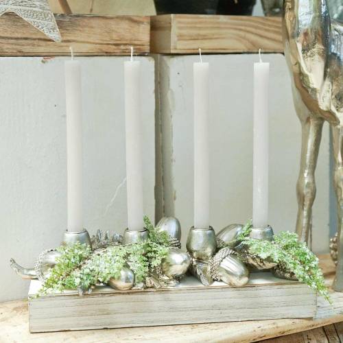 Itens Castiçal de decoração de natal para 4 velas bolotas 44cm