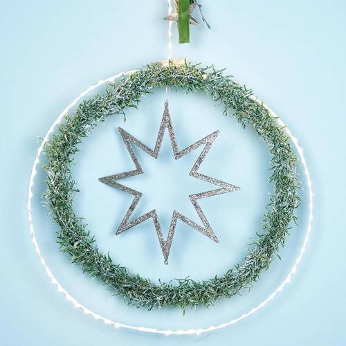 Itens Estrela da decoração de Natal Decorações da árvore de Natal champagne glitter 22cm 12pcs