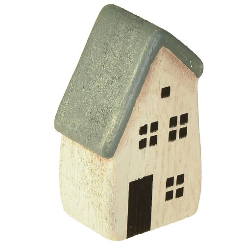 Itens Vila de Natal casas de madeira abetos verde e branco 5-8 cm conjunto de 6
