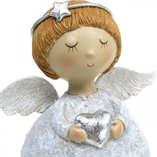 Floristik24 Figura de anjo de natal com estrela/coração H11cm 2pcs