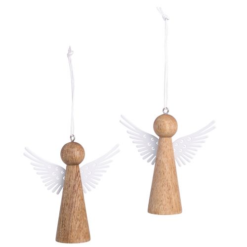 Itens Madeira de anjo de natal para pendurar branco natural 8 cm 6 un
