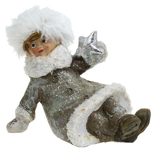 Floristik24 Figura de Natal cinza-branco 13cm 2uds