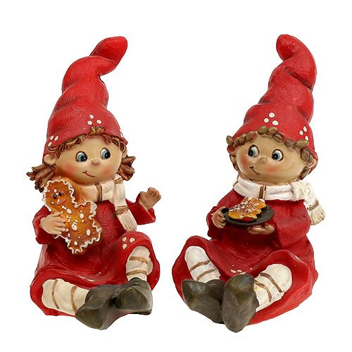 Estatueta de Natal infantil 11cm vermelha 2pcs