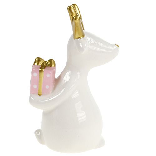 Floristik24 Figura de natal rena branca 11cm, 12cm 2uds