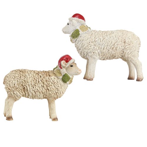 Itens Figuras de Natal ovelhas com chapéu e lenço C16cm 2 peças