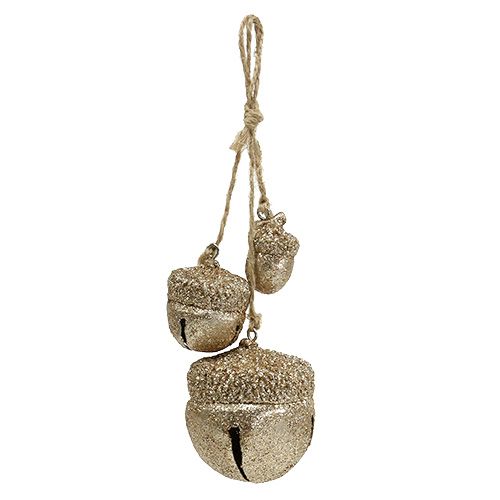 Floristik24 Bolotas de cabide decorativo 3cm-5cm champanhe L16cm 3pcs