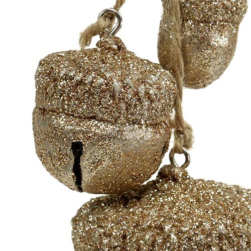 Floristik24 Bolotas de cabide decorativo 3cm-5cm champanhe L16cm 3pcs