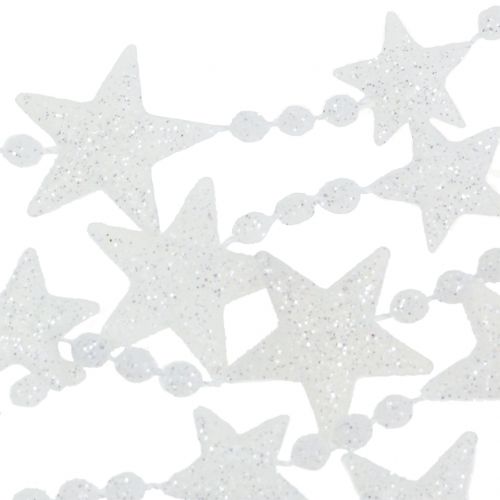 Floristik24 Corrente de árvore de natal com estrelas brancas 2,7m