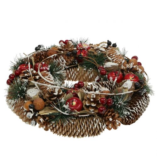 Floristik24 Guirlanda de Natal com frutas decorativas nevadas em Ø33cm