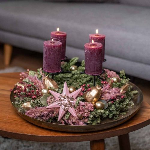 Floristik24 Guirlanda de natal guirlanda de flores verdes secas erva de linho Ø34cm