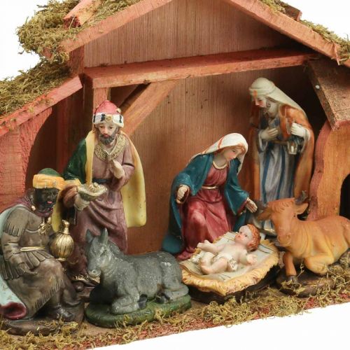 Itens Berço de Natal com figuras Berço Conjunto de decoração de Natal 40×13×23,5cm