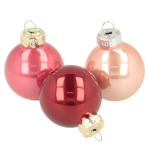 Enfeite de Natal em vidro, brilhante, 3 cm, 22 peças comprar | Floristik24.pt