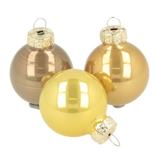 Conjunto de mini enfeites de Natal, bolas brilhantes para pendurar, 3 cm, 22 peças