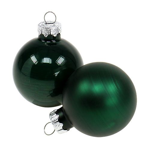 Floristik24 Bola de Natal Ø4cm verde escuro 24 unidades