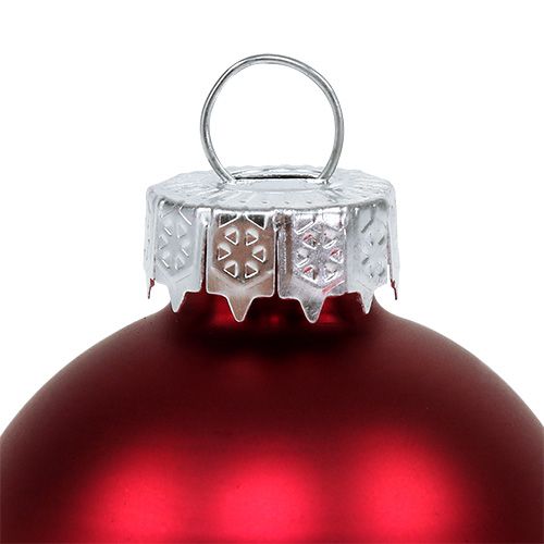 Floristik24 Bola de Natal Ø4cm vermelho brilhante/mate 24 un