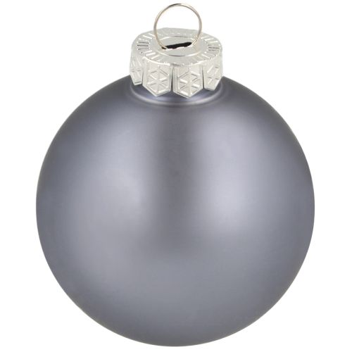 Floristik24 Conjunto de bolas decorativas de vidro – azul-acinzentado, superfície fosca, brilhante 5 cm 24 peças
