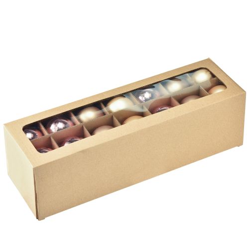 Floristik24 Trio de bolas de Natal dourado e rosé – conjunto elegante de 3 com brilho e estilo 5 cm 24 peças