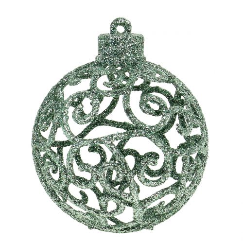 Floristik24 Bola de Natal verde claro Ø6cm 16 unidades