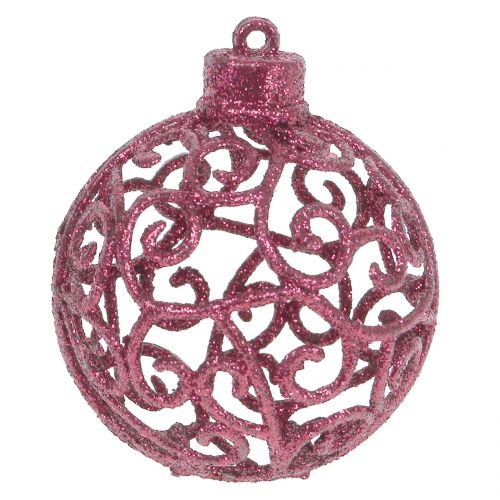 Floristik24 Bola de Natal rosa Ø6cm 16 unidades
