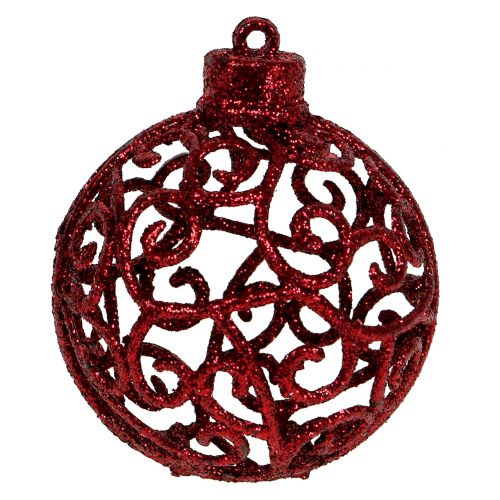 Floristik24 Bola de Natal vermelho escuro Ø6cm 16 unidades