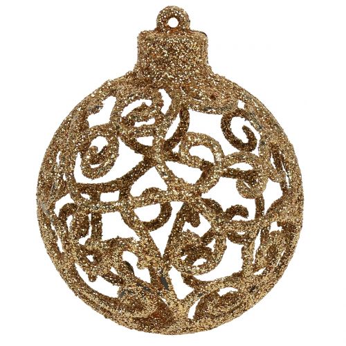 Floristik24 Bola de Natal dourada Ø6cm 16 unidades