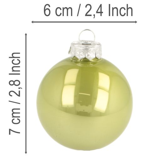Conjunto de enfeites de Natal coloridos e brilhantes, 60 mm, 24 peças | Floristik24.pt