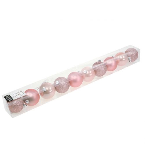 Floristik24 Bola de Natal rosa pastel mix Ø6cm 10pcs