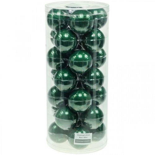 Floristik24 Bolas de Natal bolas de vidro para árvores de Natal verdes mate Ø6cm 24 un