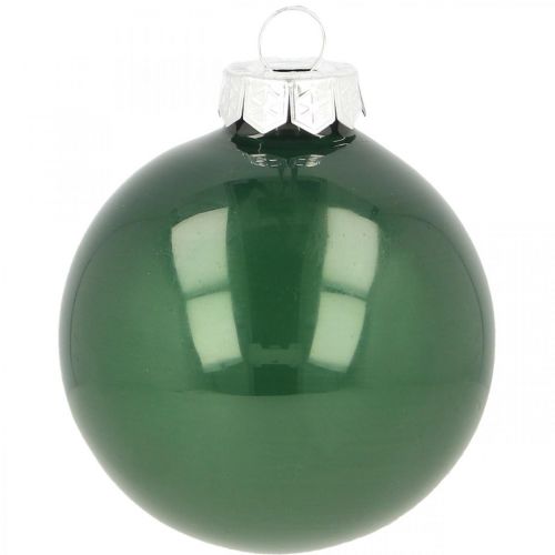 Itens Bolas de Natal de vidro Bolas de árvore de Natal verde mate Ø6cm 24 peças