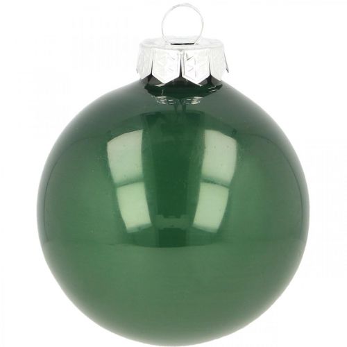 Floristik24 Bolas de Natal bolas de vidro para árvores de Natal verdes mate Ø6cm 24 un