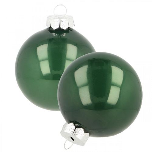 Bolas de Natal bolas de vidro para árvores de Natal verdes mate Ø6cm 24 un
