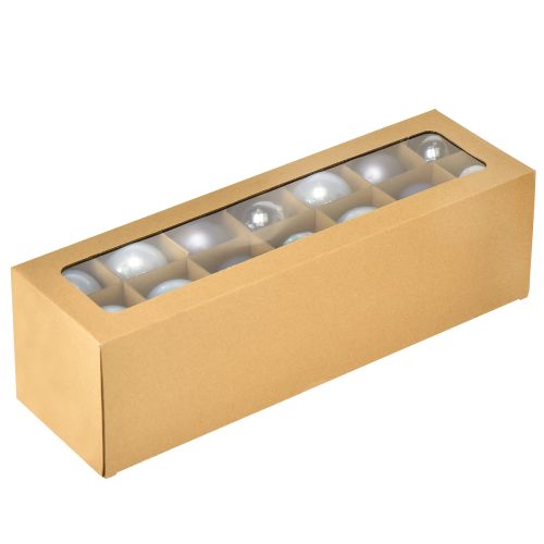 Itens Conjunto de 3 bolas de vidro para árvore de Natal – azul claro, azul, azul metálico e fosco com cabide de 6 cm, 24 peças