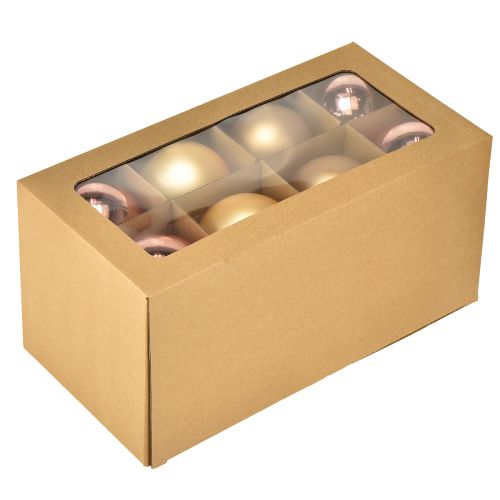 Itens Bolas de Natal de vidro – foscas e brilhantes em ouro, rosa 7,5 cm 12 unidades