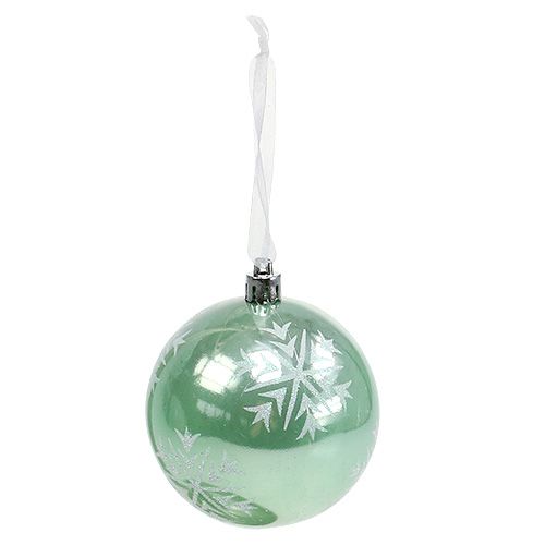 Floristik24 Bola de natal Ø8cm plástico verde claro 1 peça