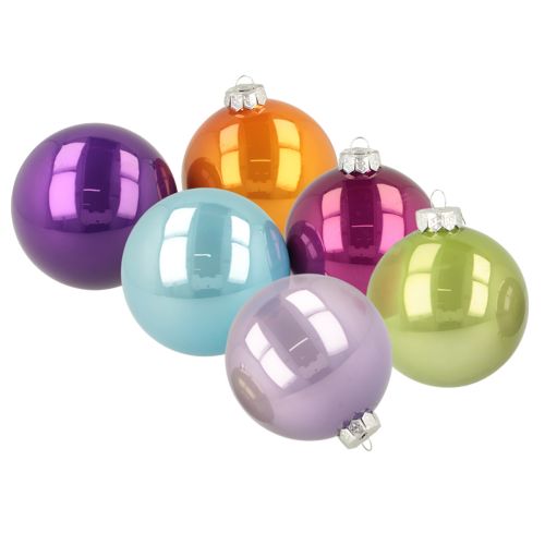 Conjunto de 10 enfeites de Natal brilhantes, cores sortidas, 95 mm comprar | Floristik24.pt
