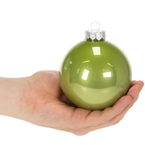 Conjunto de 10 enfeites de Natal brilhantes, cores sortidas, 95 mm | Floristik24.pt