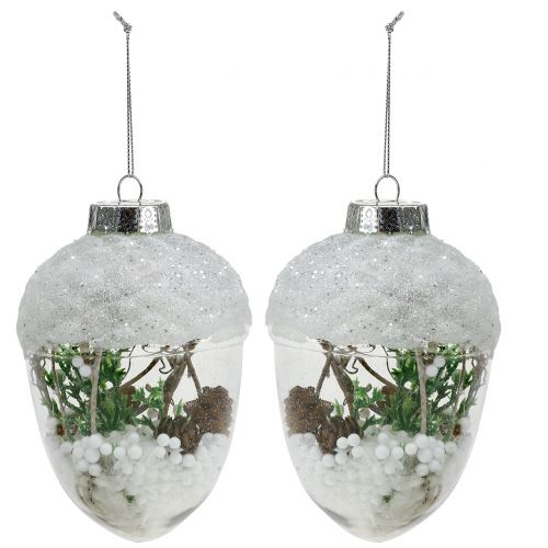 Floristik24 Globo de neve de decorações para árvores de Natal Ø8cm 2 unidades