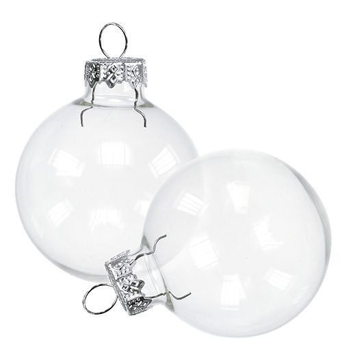 Floristik24 Bola de Natal em vidro Ø6cm transparente 24 unidades